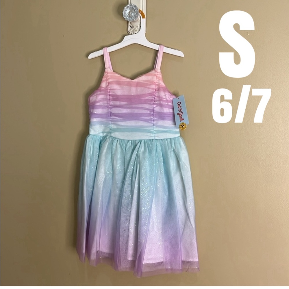 Princess sparkling pastel layered dress small 6/7